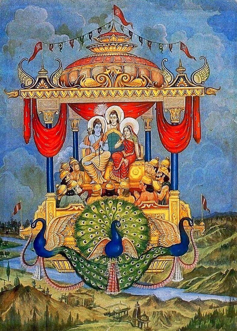 ReturnOfLordRam PushpakVimaan RamayanIndianPainting