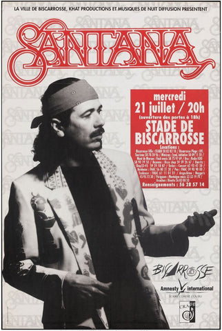 Santana - Tour Of France - Concert Poster