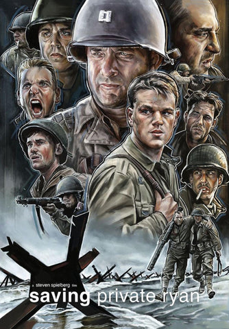 Saving Private Ryan - Tom Hanks Steven Spielberg -  Hollywood War WW2  Movie Art Poster by Kaiden Thompson