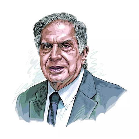 Sir Ratan Tata - Legendary Buisness Personality And Philanthropist  - Portrait Art Painting - Posters