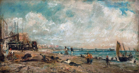 Sketch for The Marine Parade and Chain Pier Brighton 1826 - John Constable Painting - Life Size Posters by John Constable
