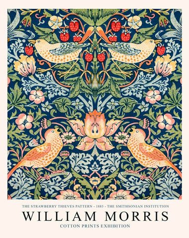 Strawberry Thieves - William Morris Exhibition Poster - Vintage Naturalistic Design Wall Art by William Morris