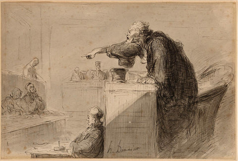 The Accusation - Honore Daumier - Lawyer Legal Office Art Painting - Life Size Posters by Honoré Daumier