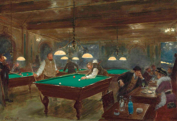 The Billiard Game (La Partie De Billard) - Jean Beraud Painting - Large Art Prints