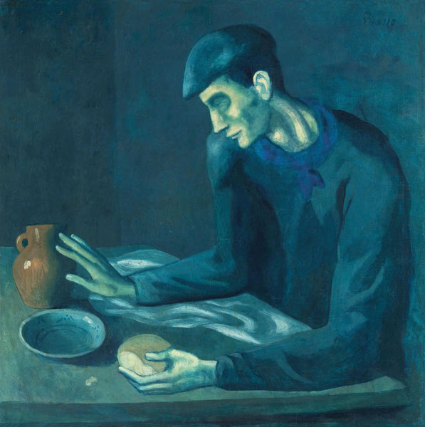 The Blind Man's Meal  - Pablo Picasso Painting (Early Works - Blue Period) - Framed Prints