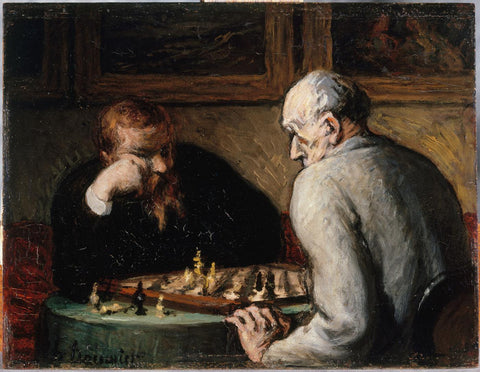 The Chess Players - Honore Daumier Painting - Life Size Posters by Honoré Daumier