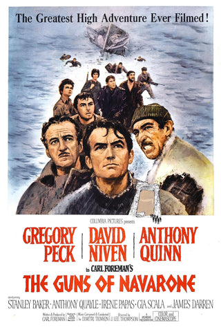 The Guns Of Navarone - Gregory Peck  - Hollywood Classic War WW2 Movie Vintage Poster by Kaiden Thompson