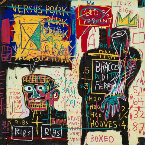 The Italian Version Of Popeye Has No Pork -  Jean-Michael Basquiat - Neo Expressionist Painting - Life Size Posters by Jean-Michel Basquiat