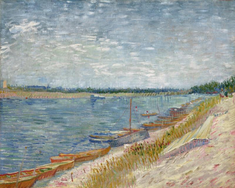 The Moored Boats (Les Canots Amarres) -  Vincent van Gogh - Impressionist  Masterpiece Painting - Life Size Posters