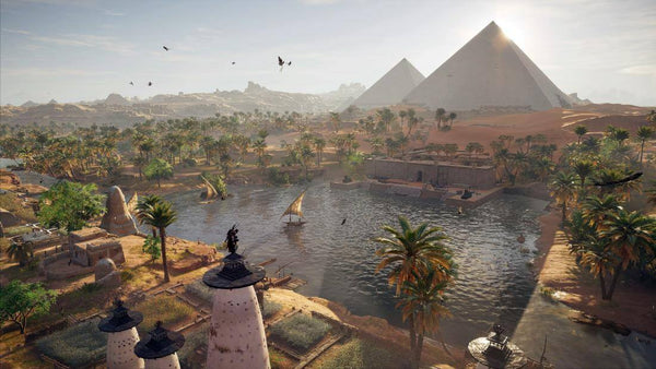 The Nile And Pyramids - Contemporary Digital Art Of Egypt - Life Size Posters