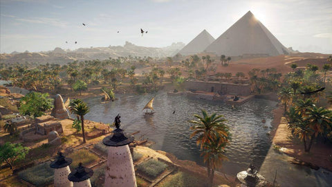 The Nile And Pyramids - Contemporary Digital Art Of Egypt - Life Size Posters by Tallenge