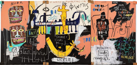 The Nile (El Gran Espectaculo) - Jean-Michael Basquiat - Neo Expressionist Painting - Life Size Posters by Jean-Michel Basquiat