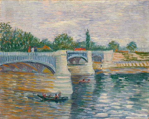 The Seine With The Grande Jatte  Bridge - Vincent van Gogh Painting - Large Art Prints by Vincent Van Gogh