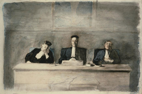 The Three Judges - Honore Daumier - Lawyer Legal Office Art Painting - Life Size Posters by Honoré Daumier