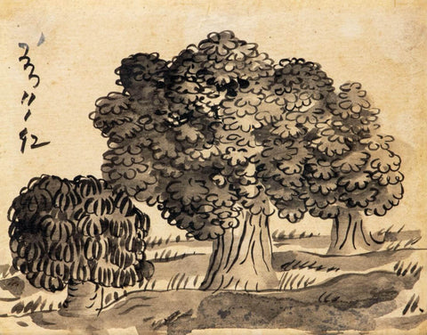 Trees Landscape - Nandalal Bose - Bengal School - Famous Indian Painting by Nandalal Bose