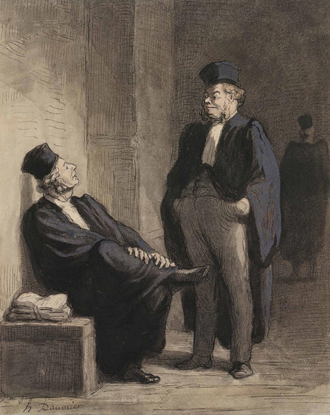 Two Lawyers Conversing - Honore Daumier - Lawyer Legal Office Art Painting - Posters