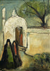 Two Women And Mosque - Sailoz Mookherjea - Bengal School Art - Indian Painting1947 - Framed Prints