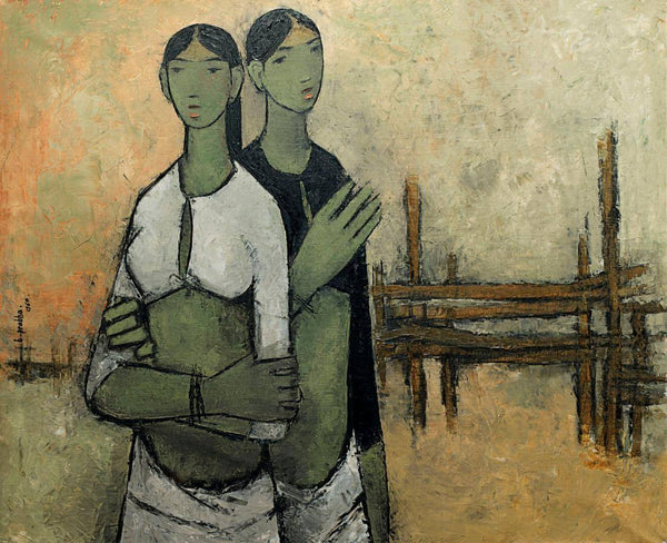 Varsova Girls - B Prabha Painting - Indian Masters Art - Canvas Prints