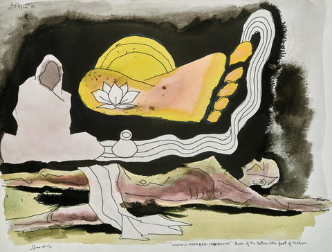 Vishnu Padabja Sambhuta - Maqbool Fida Husain Painting by M F Husain