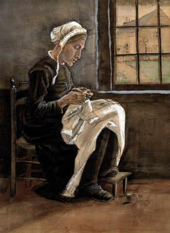 Woman Sewing (Naaiende Vrouw) - Vincent van Gogh - Painting - Canvas Prints by Vincent Van Gogh