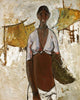 Woman With Basket - B Prabha Painting - Indian Masters Art - Canvas Prints