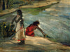 Women On The River Bank - Sailoz Mookherjea - Bengal School Art - Indian Painting - Canvas Prints