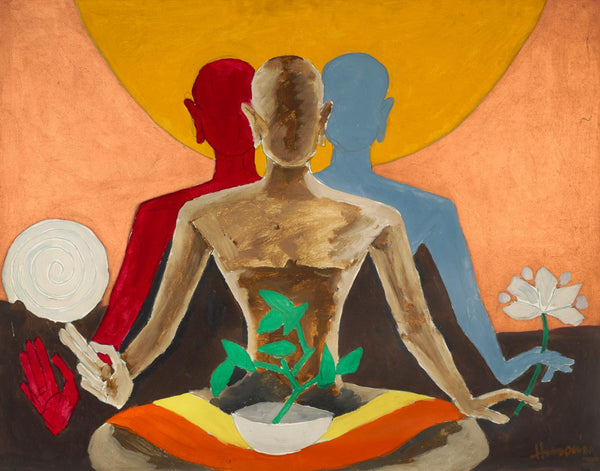 Yoga Meditation - Maqbool Fida Husain Painting - Posters