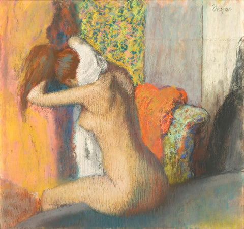After the Bath, Woman Drying Her Nape - Posters by Edgar Degas