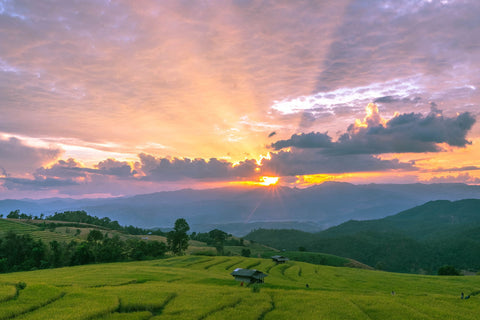 Sunset At The Rice Terrace - Framed Prints