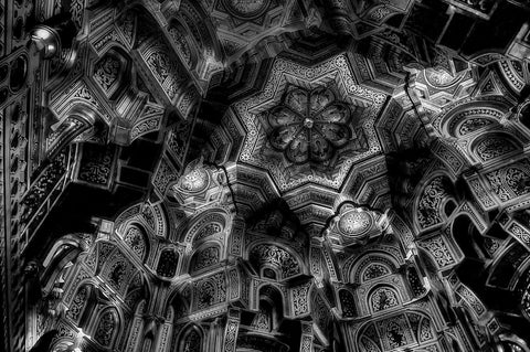 Ceiling In Black And White - Large Art Prints by William De Simone
