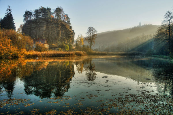 Sunrise On The Castle Pond - Life Size Posters