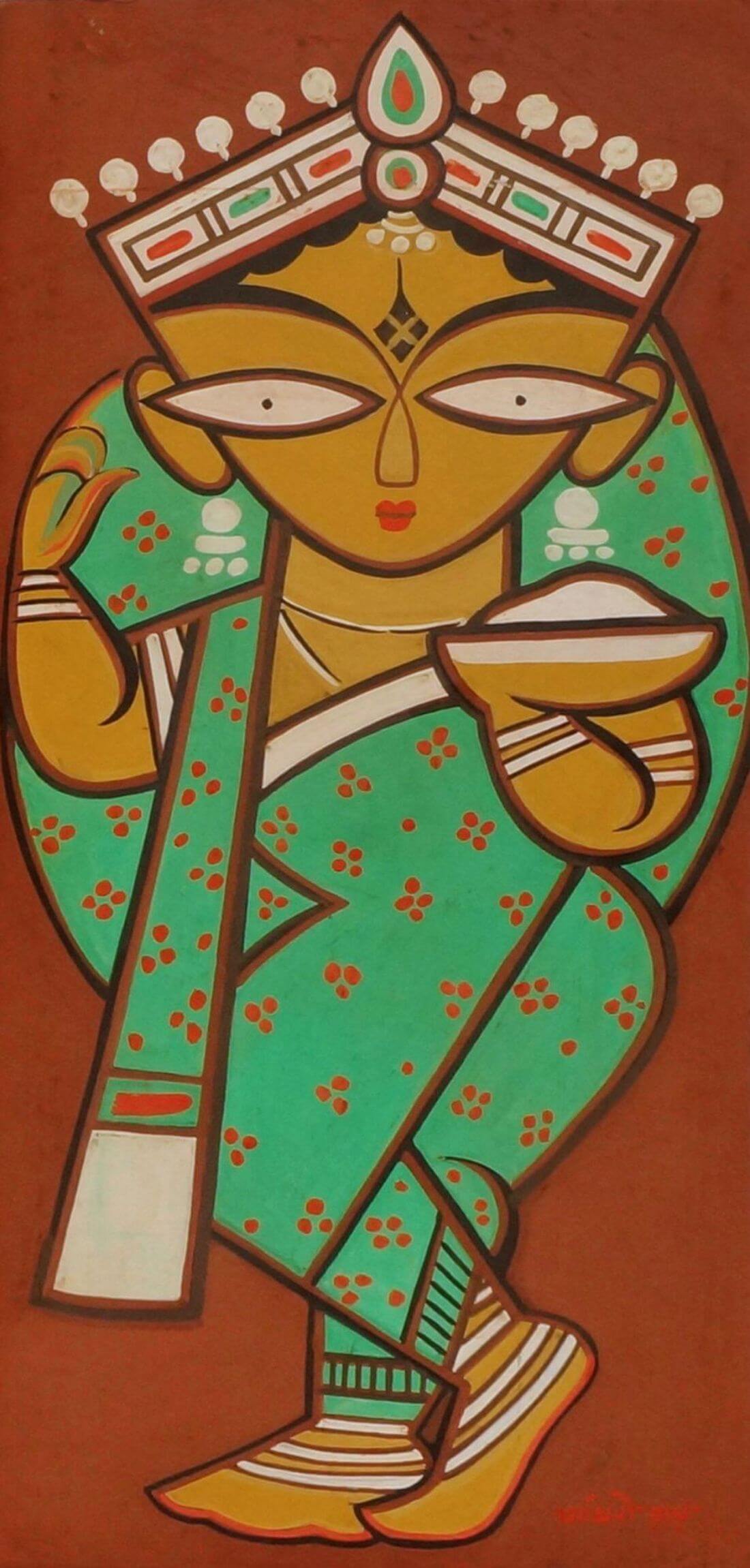 Jamini Roy - A Woman By Jamini Roy 