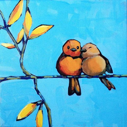 Abstract Art, Canvas Wall Art, Large Landscape Painting, Love Birds We –  georgemillerart