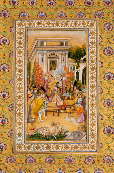 A European Banquet - c1775 - Mir Kalan Khan (Faizabad) - Mughal Miniature Art Indian Painting - Life Size Posters