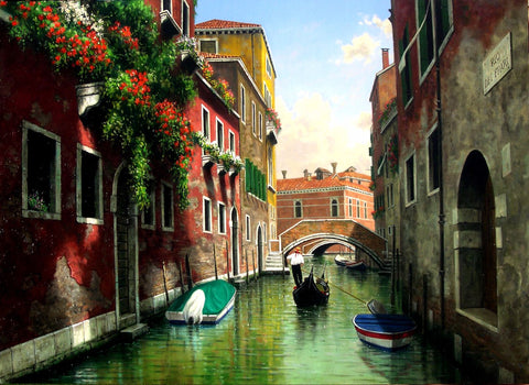 Vintage Painting Of Gondolier In Posters, Large Art Digital Buy Hamid Large Frames, and Art Variants Compact, by | & Venice | Raza Prints Medium Prints Canvas Small, 