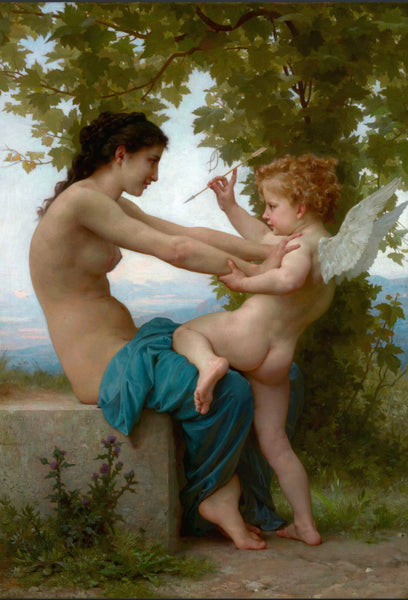 A Young Girl Defending Herself against Love (Une jeune fille se défend contre l'amour) – Adolphe-William Bouguereau Painting - Art Prints