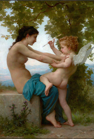 A Young Girl Defending Herself against Love (Une jeune fille se défend contre l'amour) – Adolphe-William Bouguereau Painting - Large Art Prints