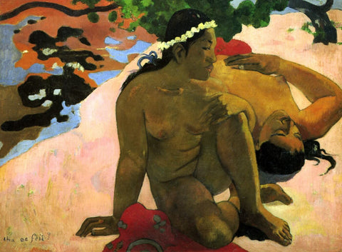 Aha Oe Feii (Are You Jealous) - Paul Gauguin - Framed Prints by Paul Gauguin