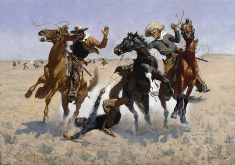 Aiding A Comrade - Frederic Remington - Posters by Frederic Remington