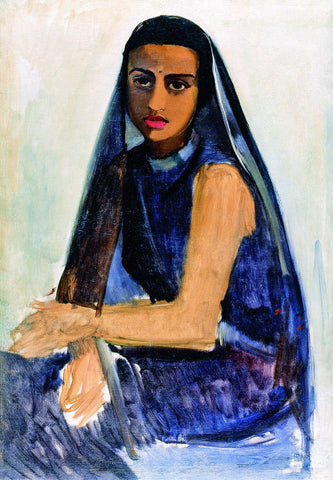 Indian Art - Amrita Sher-Gil - Self Portrait Ethnic - Framed Prints by Amrita Sher-Gil