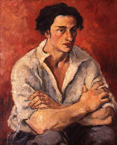 Indian Art - Amrita Sher-Gil - Portrait Of A Young Man - Framed Prints by Amrita Sher-Gil