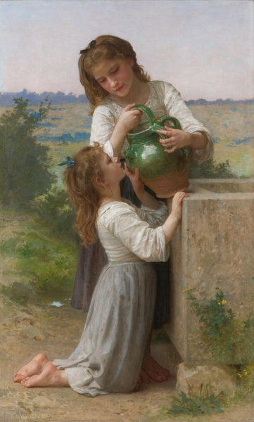 At The Fountain (à la fontaine)  – Adolphe-William Bouguereau Painting - Posters