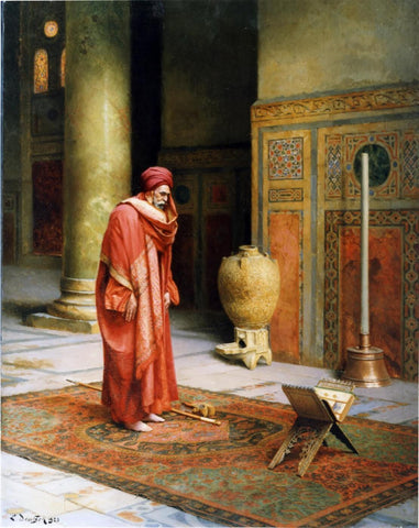 At Prayer - Canvas Prints by Ludwig Deutsch