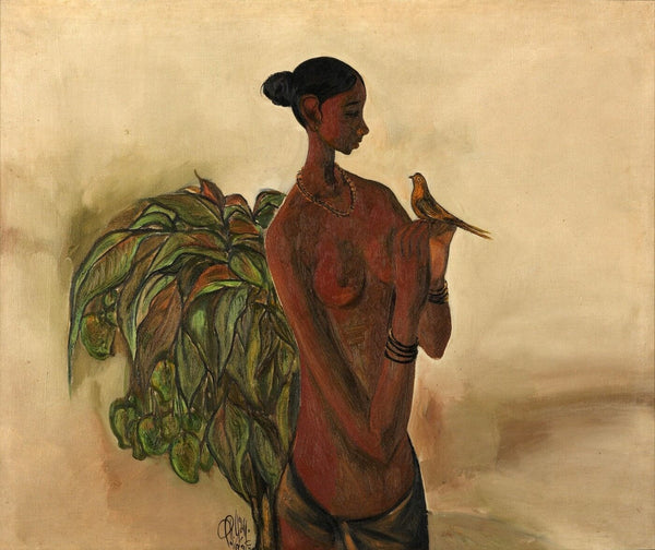 Adivasi Girl With Bird - Posters