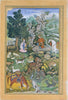 Bahram Gur Sees A Herd Of Deer Mesmerized By Dilaram’ S MusicKhamsa (Quintet) - C.1570–1604 -  Vintage Indian Miniature Art Painting - Canvas Prints