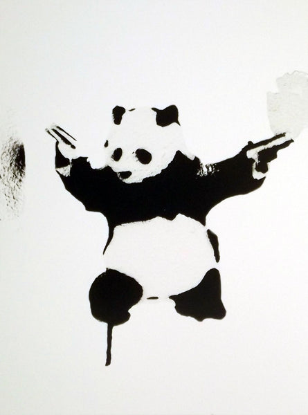 Panda with Guns – Banksy – Pop Art Painting - Posters