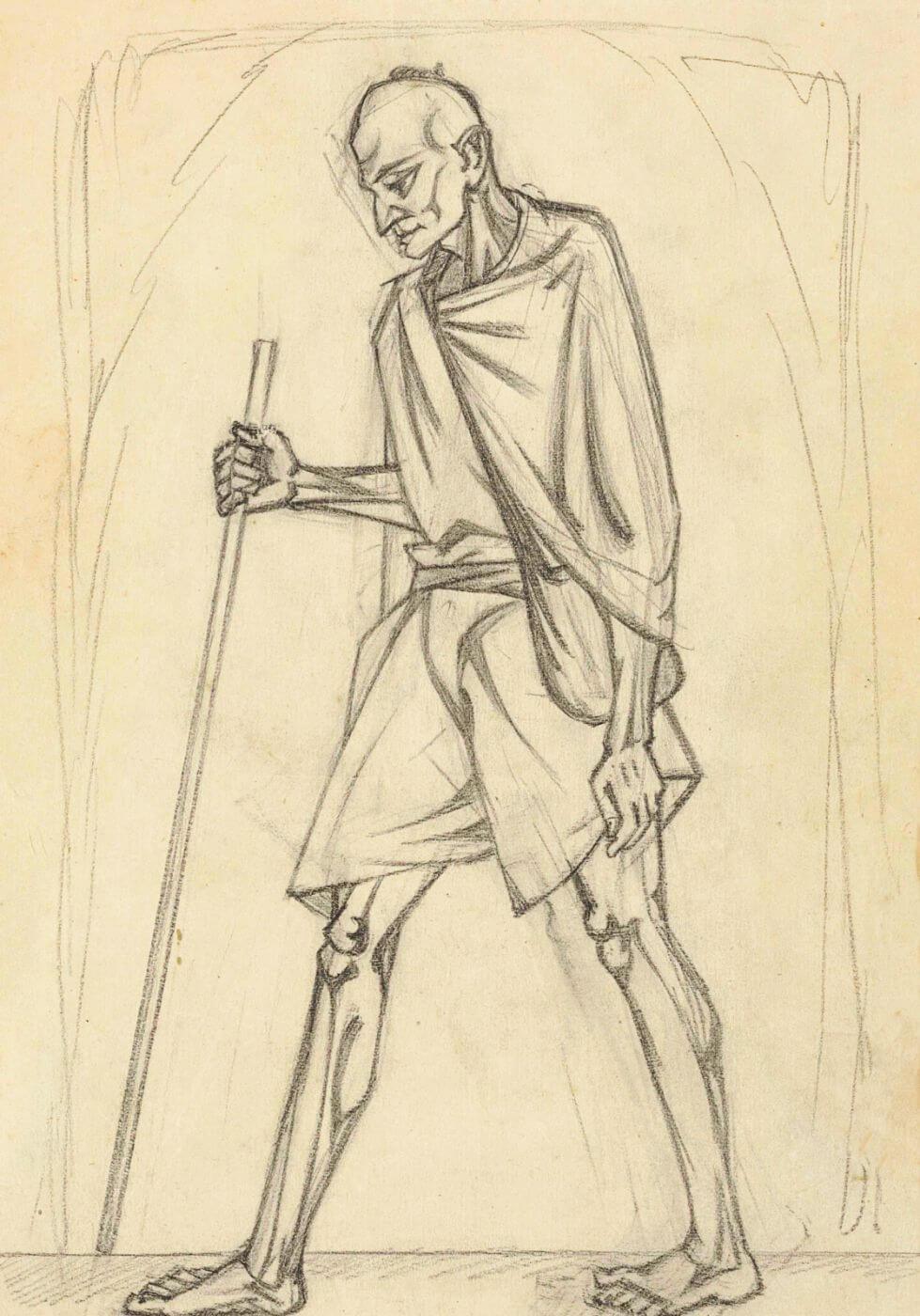 Gandhi Drawing by Shankar Pamarthy | Saatchi Art