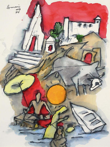 Benaras  - M F Husain - Varanasi Painting - Art Prints