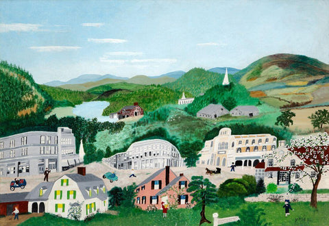 Bennington - Grandma Moses (Anna Mary Robertson) - Folk Art Painting - Art Prints