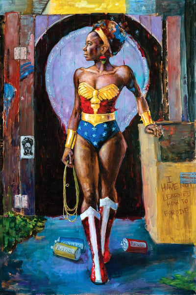 Black Wonder Woman - Modern Art Contemporary Painting - Life Size Posters